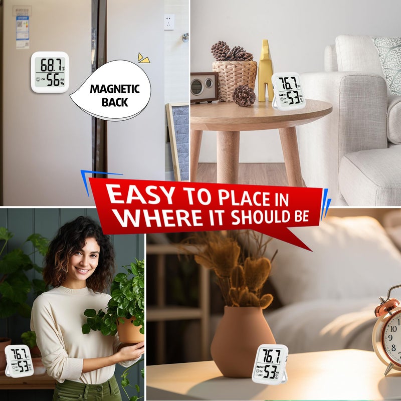 Antonki Room Thermometer for Home  2 Pack Digital Temperature and Humidity Monitors for Home  Indoor Hygrometer Sensor  Humidity Gauge  Humidity Meter for Baby Room  Terrarium  Incubator  Greenhouse - Image 5